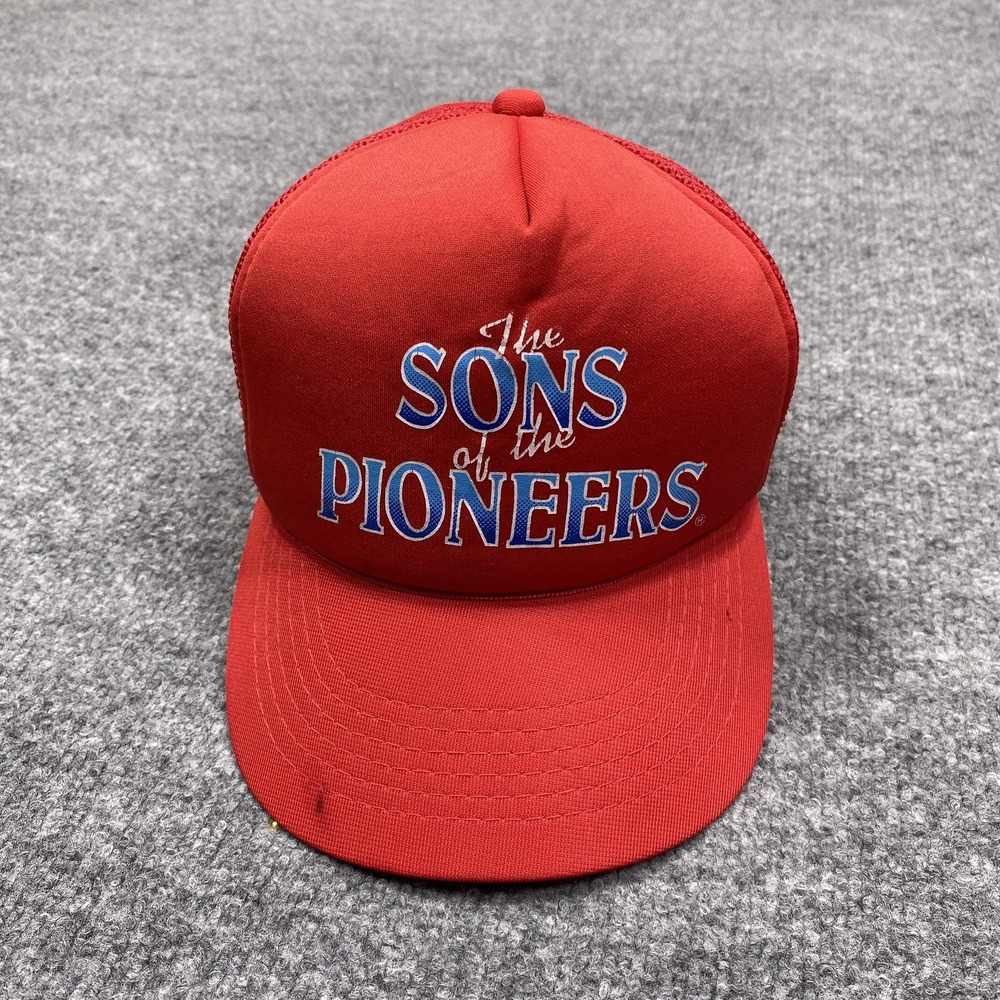 Sons Of The Pioneers Trucker Hat Red Snap Back Mens One Size Mesh AJ Headwear